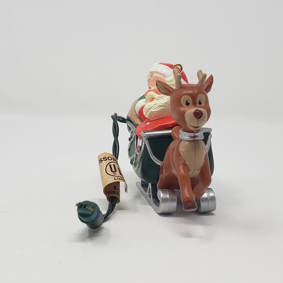 1989 Hallmark Rudolph The Red-Nosed Reindeer Blinking Light Magic Ornament - Picture 4 of 6